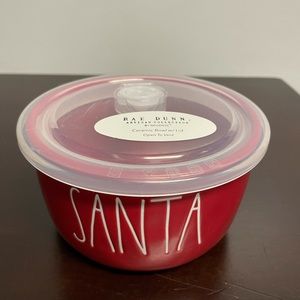 NWT Rae Dunn SANTA Ceramic Bowl with Lid